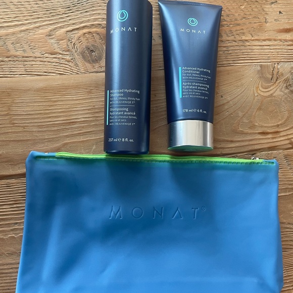 monat Other - Monat advanced Hydrating Shampoo and Conditioner Set with Blue Pouch